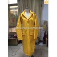 PVC rain coat,long hooded raincoat pvc poncho