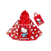 Cute Waterproof PVC Custome Kids Children Raincoat With Bag